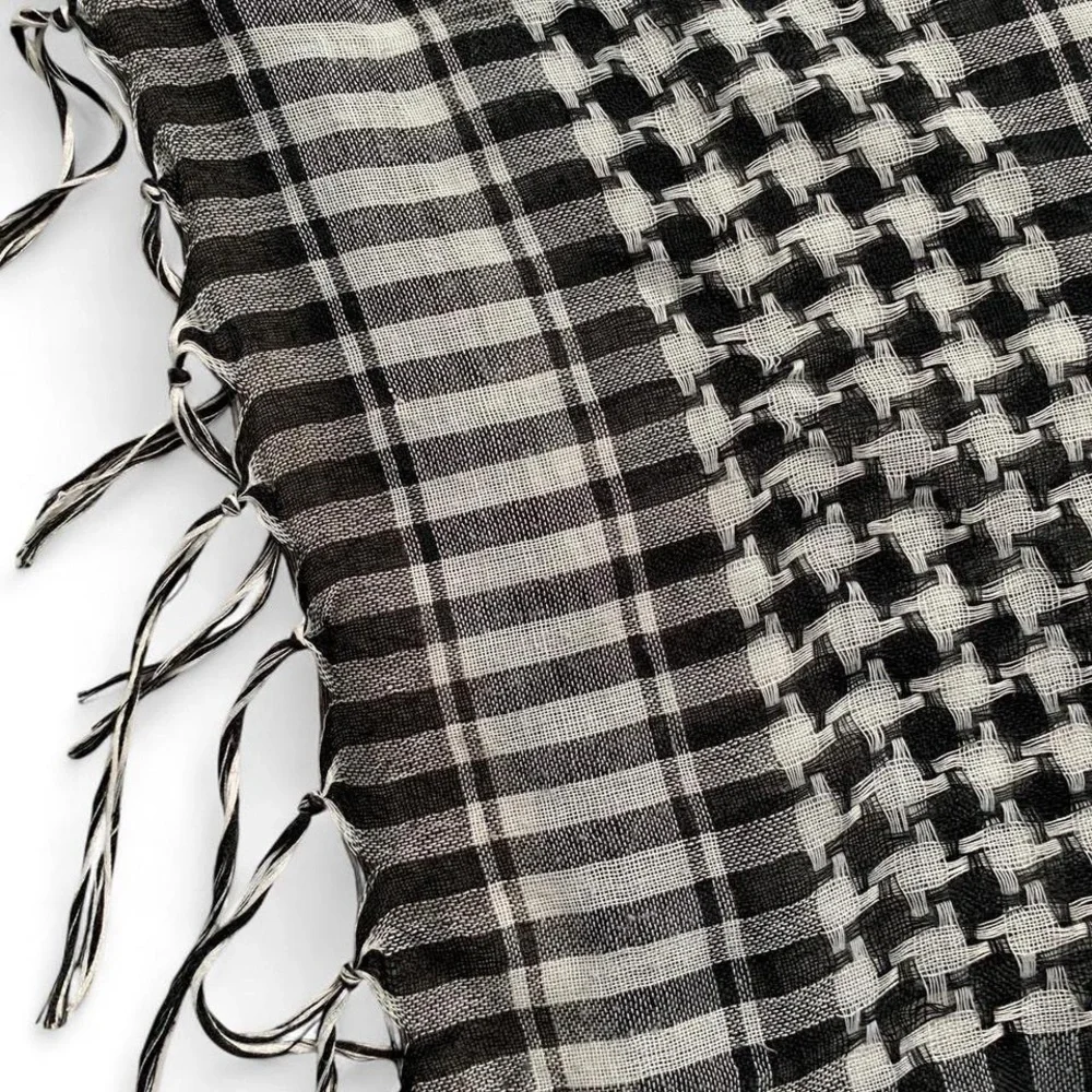 Black and white checkered scarf shemagh keffiyeh - Picture 2 of 3